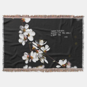 Sakura flowers throw blanket
