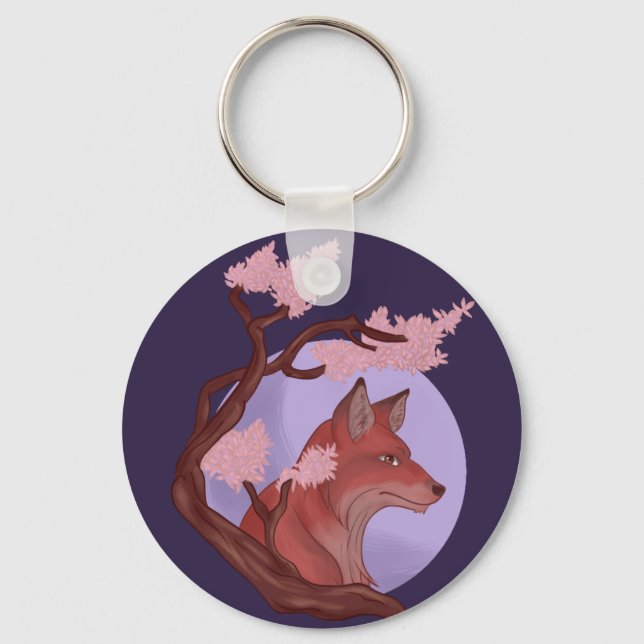 Sakura Fox Key Ring (Front)