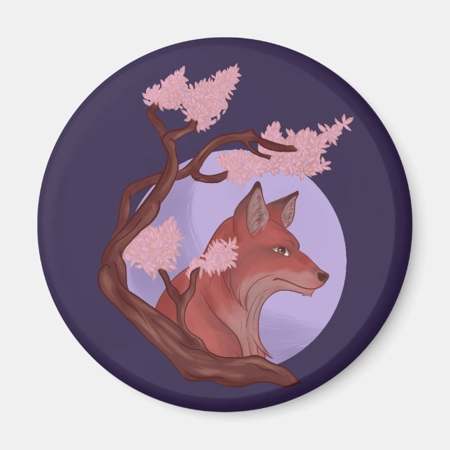 Sakura Fox Magnet (Front)