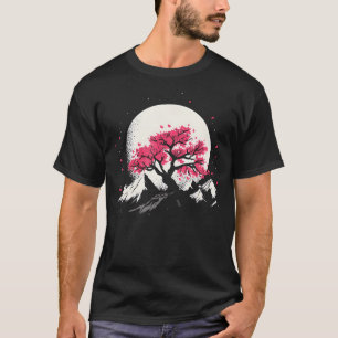 Sakura Garden Geisha Mount Fuji Cherry Blossom T-Shirt