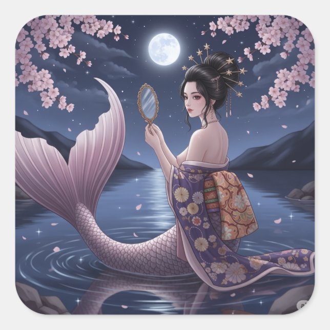 Sakura Gaze Square Sticker (Front)