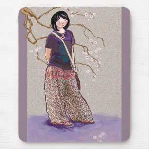 Sakura girl mouse pad