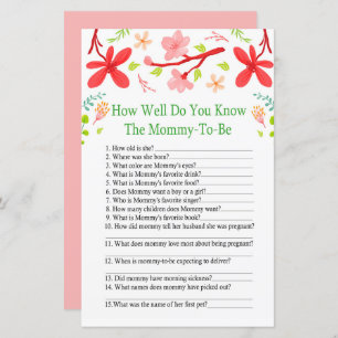 Sakura How well do you know baby shower game
