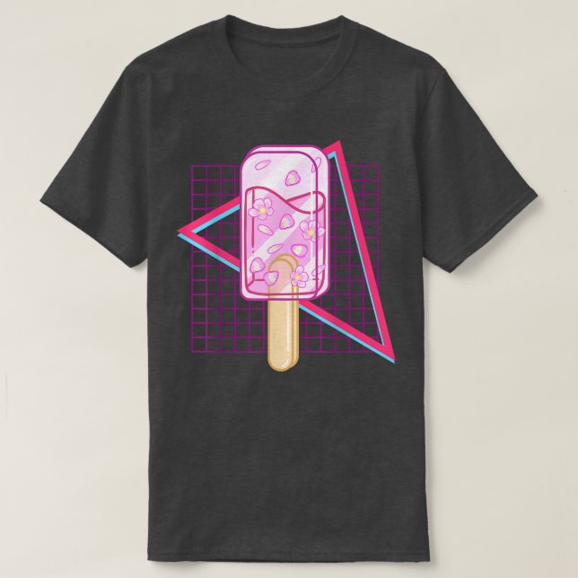 Sakura Ice Drop Popsicle Kawaii Aesthetic Pop Art  T-Shirt (Design Front)