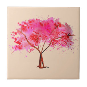Sakura Japanese Cherry Blossom art Ceramic Tile