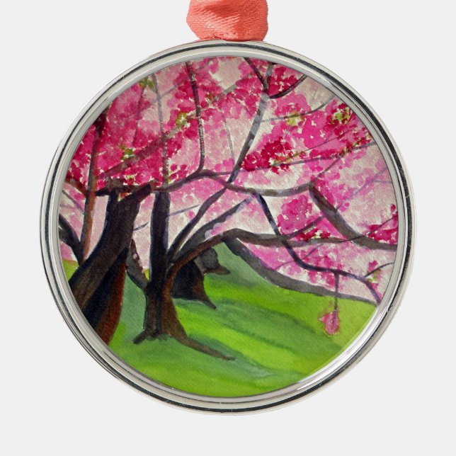 Sakura Japanese Cherry Blossom art Metal Tree Decoration (Front)