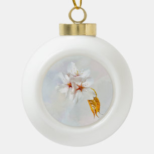 Sakura - Japanese cherry blossom Ceramic Ball Christmas Ornament