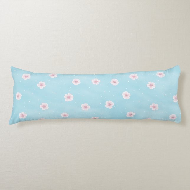 Sakura Japanese Cherry Blossom Floral Body Cushion (Front)