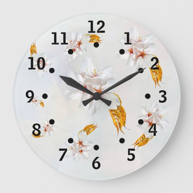 Sakura - Japanese cherry blossom Large Clock (Front)