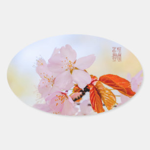 Sakura - Japanese cherry blossom Oval Sticker