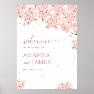 Sakura Japanese Cherry Blossoms  Wedding Welcome Poster