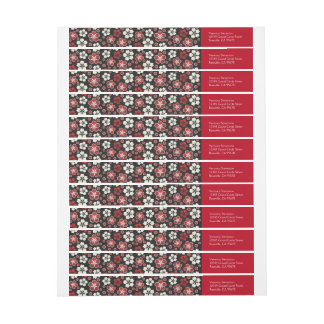 Sakura Japanese Design Wraparound Return Address Wrap Around Label