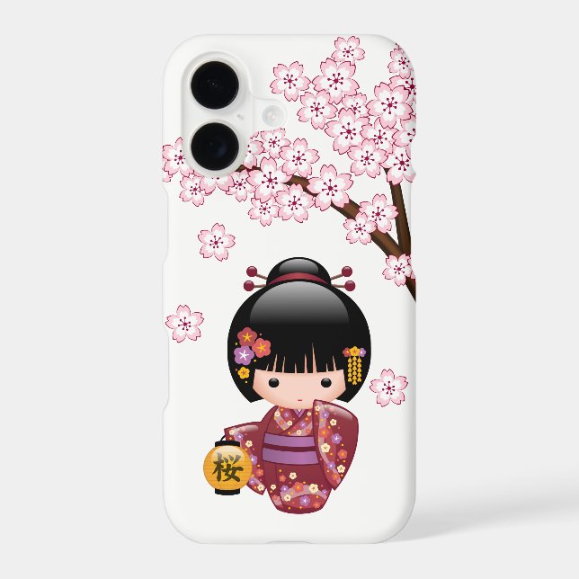 Sakura Kokeshi Doll - Cute Japanese Geisha Girl (Back)