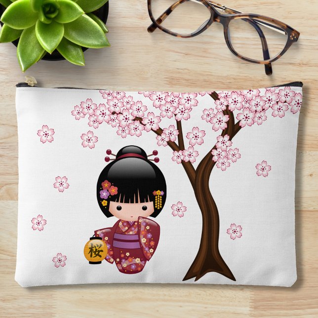 Sakura Kokeshi Doll - Cute Japanese Geisha Girl Accessory Pouch (Creator Uploaded)