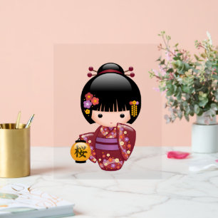 Sakura Kokeshi Doll - Geisha Girl Acrylic Sign