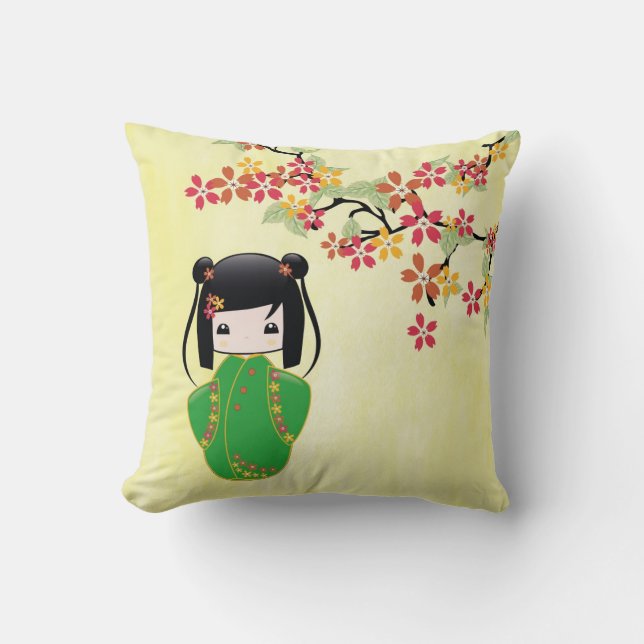 Sakura Kokeshi Doll, Pillow (Front)