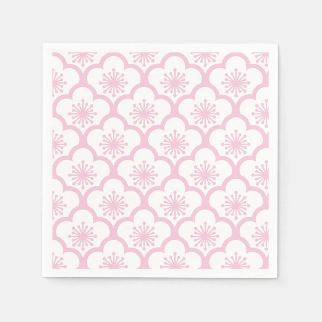 Sakura Light Pink - White Napkin (Front)