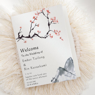 Sakura Mountain   Casual Folded Wedding Program