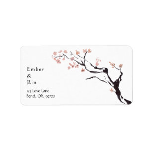 Sakura Mountain   Casual Wedding Return Address Label