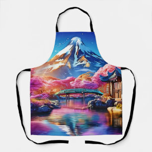 Sakura Mountain: Spring Scene Apron
