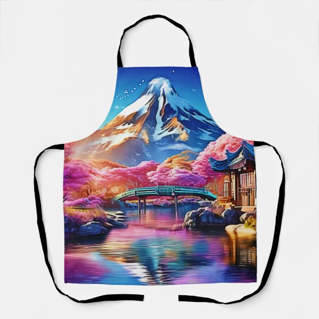 Sakura Mountain: Spring Scene Apron (Front)