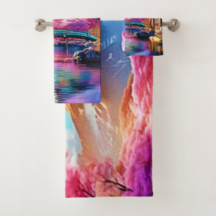 Sakura Mountain: Spring Scene Bath Towel Set