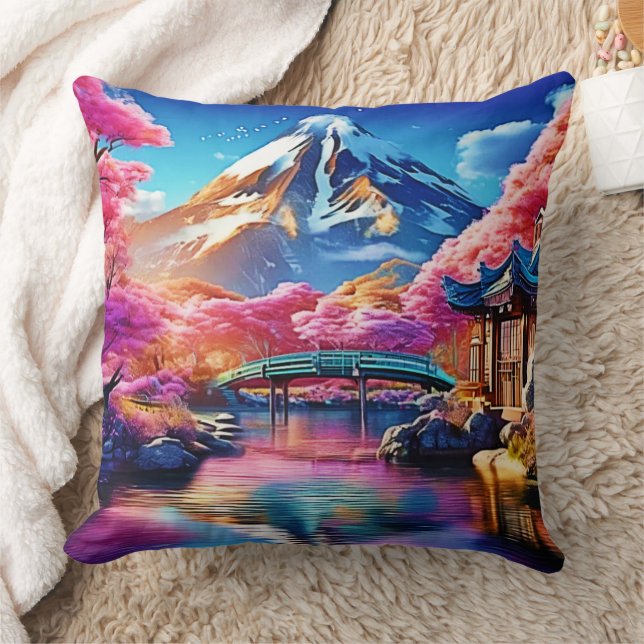 Sakura Mountain: Spring Scene Cushion (Blanket)