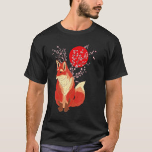 Sakura Nature Forest Animal  Cherry Blossom Fox T-Shirt