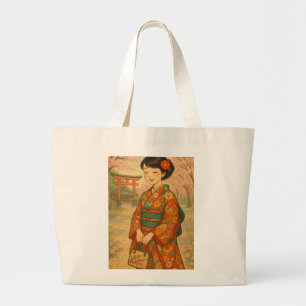 Sakura Path – Kimono Girl Tote Bag
