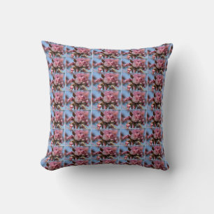 Sakura pink blossom throw pillow