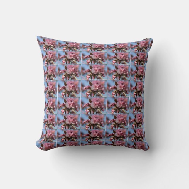 Sakura pink blossom throw pillow (Front)