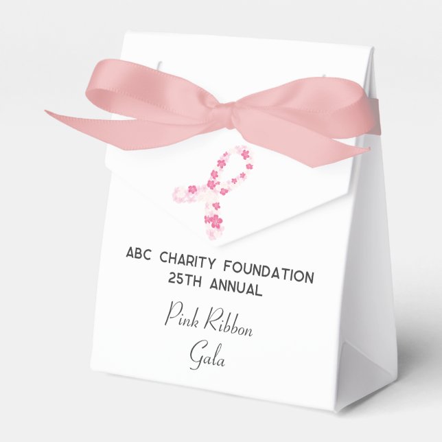 Sakura Pink Breast Cancer Fundraiser QR Code Favour Box (Front Side)