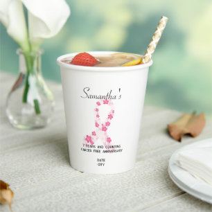 Sakura Pink Breast Cancer Fundraiser QR Code Paper Cups