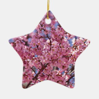 Sakura Pink Cherry Blossom Sky Ceramic Ornament