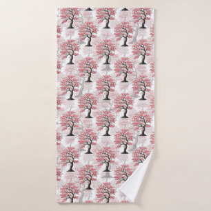 Sakura Pink Cherry Blossom Tree Design  Bath Towel