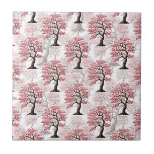 Sakura Pink Cherry Blossom Tree Design  Ceramic Tile
