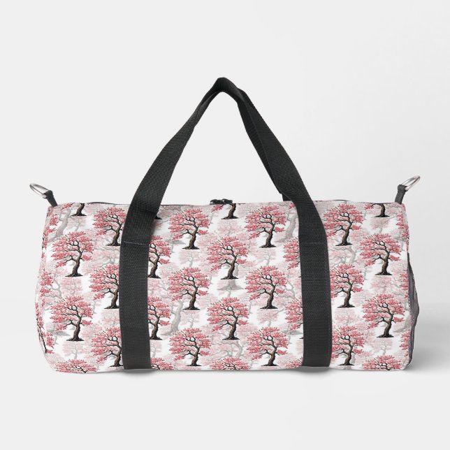 Sakura Pink Cherry Blossom Tree Design  Duffle Bag (Front)