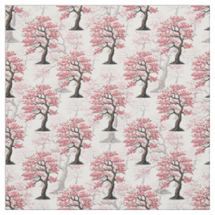 Sakura Pink Cherry Blossom Tree Design  Fabric