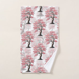 Sakura Pink Cherry Blossom Tree Design Hand Towel
