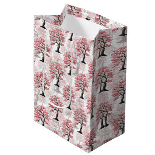 Sakura Pink Cherry Blossom Tree Design Medium Gift Bag