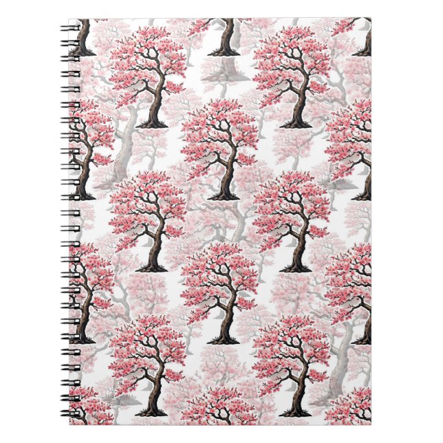 Sakura Pink Cherry Blossom Tree Design  Notebook (Front)