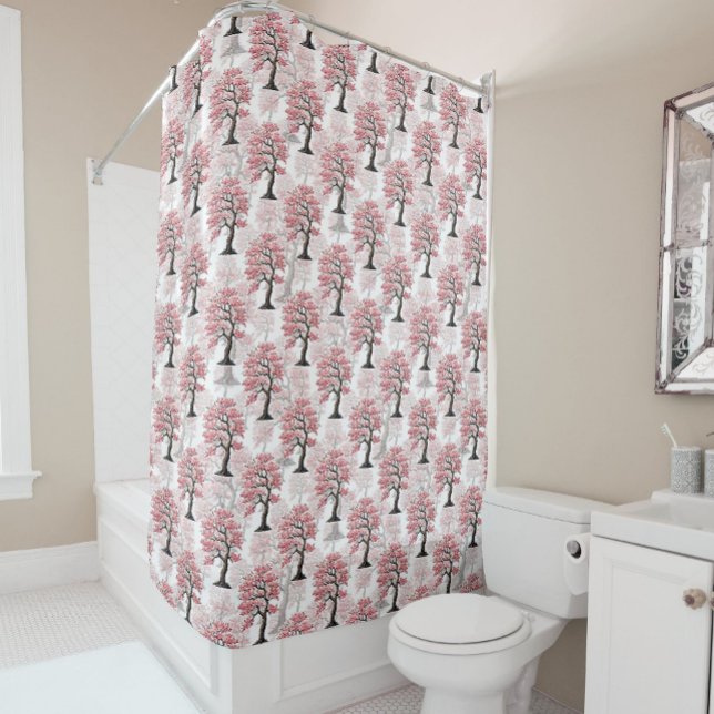 Sakura Pink Cherry Blossom Tree Design  Shower Curtain (Creator Uploaded)