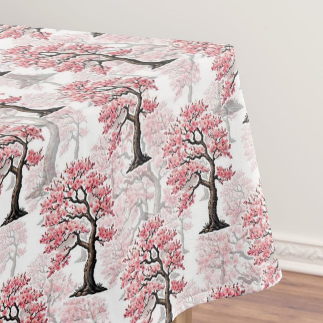 Sakura Pink Cherry Blossom Tree Design  Tablecloth (Creator Uploaded)
