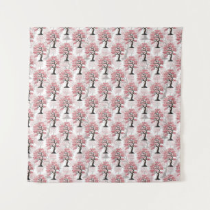 Sakura Pink Cherry Blossom Tree Design Tapestry