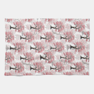 Sakura Pink Cherry Blossom Tree Design Tea Towel