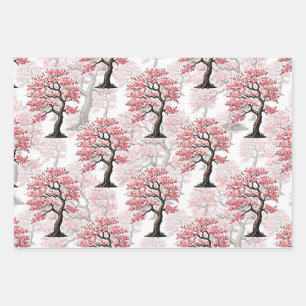 Sakura Pink Cherry Blossom Tree Design  Wrapping Paper Sheet