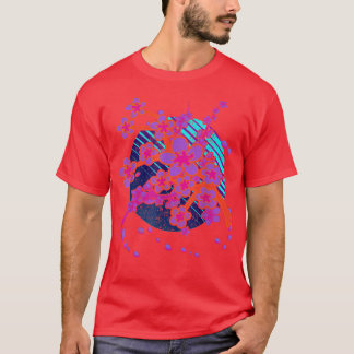 Sakura Pink Flower Japan Vaporwave 90s Art Cherry  T-Shirt