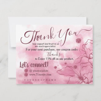 Sakura Pink - Thank You for your Order Card