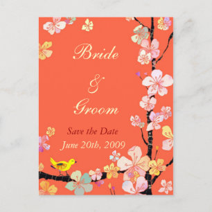 Sakura Save the Date Wedding Postcards