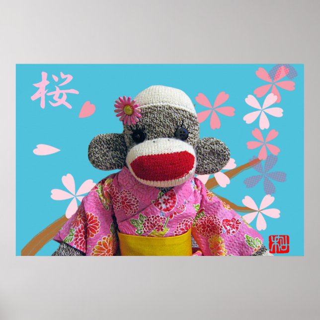 Sakura Sock Monkey Poster (Front)